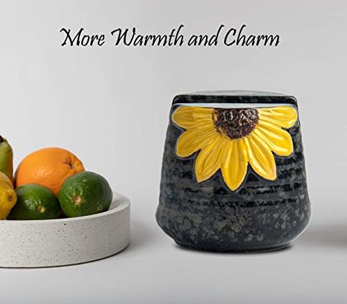 Suport de burete de floarea -soarelui pentru chiuvetă bucătărie vas de bucătărie suport de burete ceramică bucătărie chiuvetă