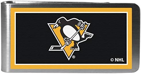 Siskiyou sport NHL Pittsburgh Penguins piele Tri-fold portofel & amp; Culoare bani Clip, Negru, O mărime